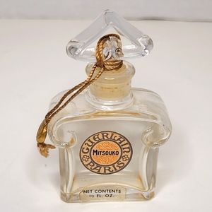 Mitsouko Guerlain Paris Vintage Crystal Perfume Bottle EMPTY 1/2 FL OZ France